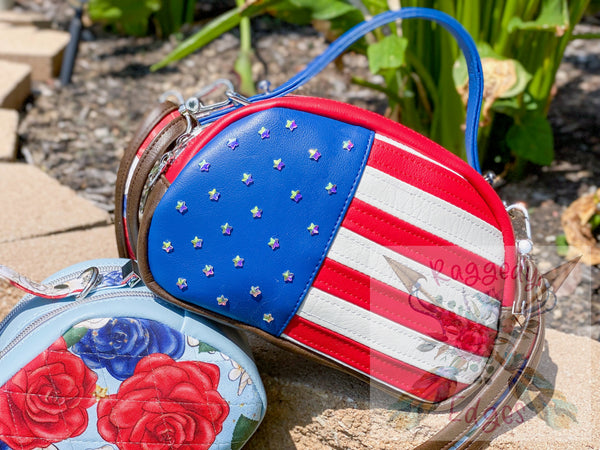 Mini Oro Rosa "Tiny Beast" Handbag, Stars and Stripes, Red, White, and Blue, Fourth of July, Ready to Ship