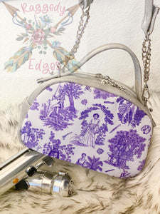 Mini Oro Rosa Quilted "Tiny Beast" Handbag, LOSW in Purple Toile, Ready to Ship