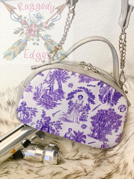 Mini Oro Rosa Quilted "Tiny Beast" Handbag, LOSW in Purple Toile, Ready to Ship