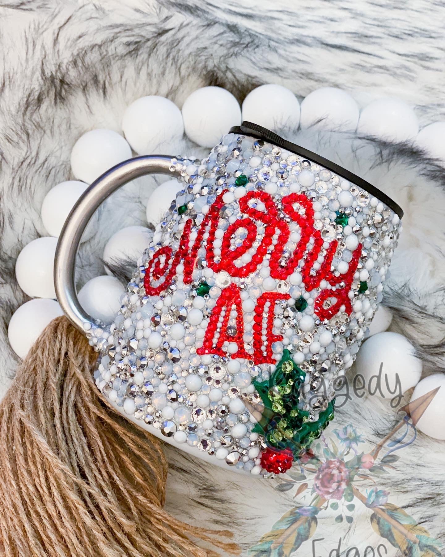 Merry AF Christmas 3D Rhinestone, Tumbler