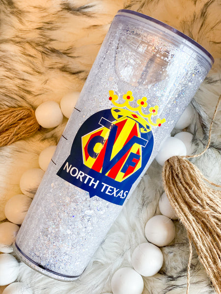 Villarreal Starbucks Snow Globe Glitter Tumbler