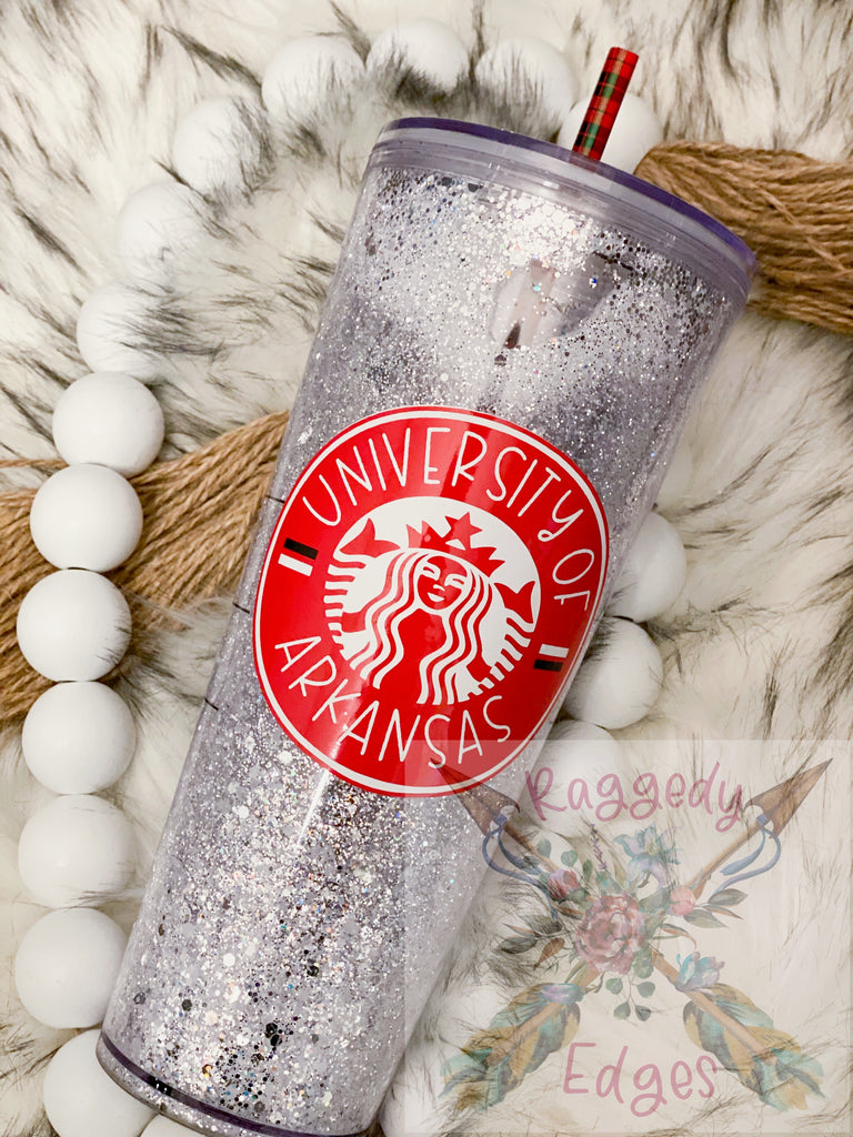 Starbucks Holiday Red Glitter Tumbler 16 Ounce