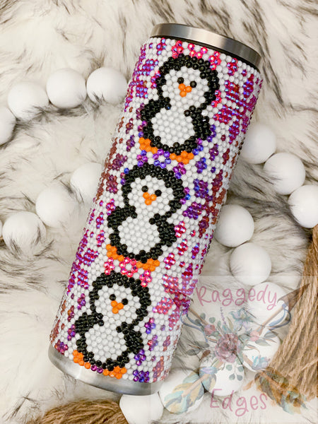 Penguins and Snowflakes Rhinestone Tumbler, Ready to Ship