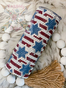 Stars and Stripes Rhinestone Tumbler, Ready to Ship