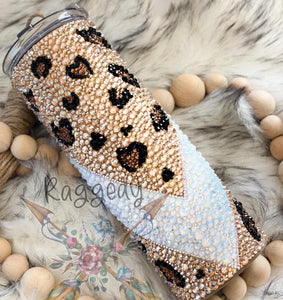 Crystal Rhinestone Leopard Tumbler – Glitterfied Designs